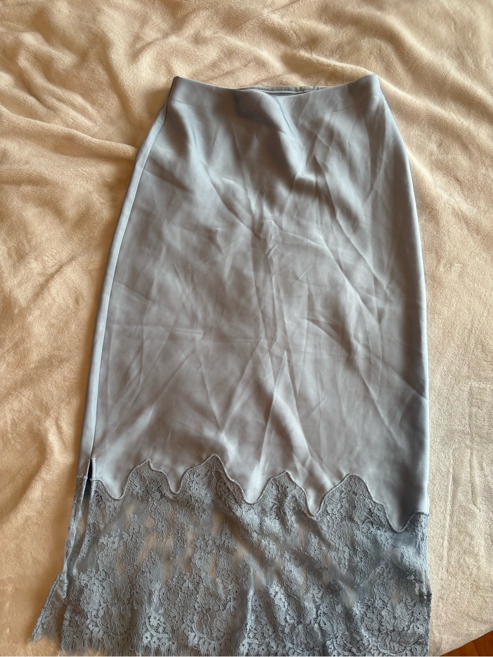 Lace silk skirt
